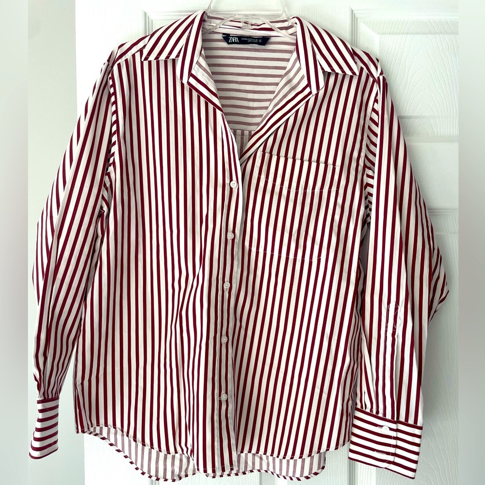 Zara a burgundy stripe shirts!